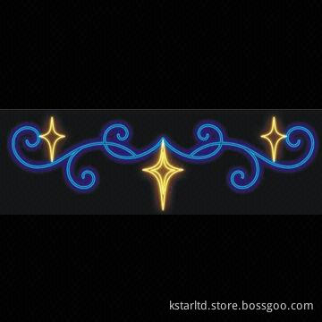 LED Christmas Light Across Street Motif, Sized 300cm x 92cm, with Strong Iron Frame and LED